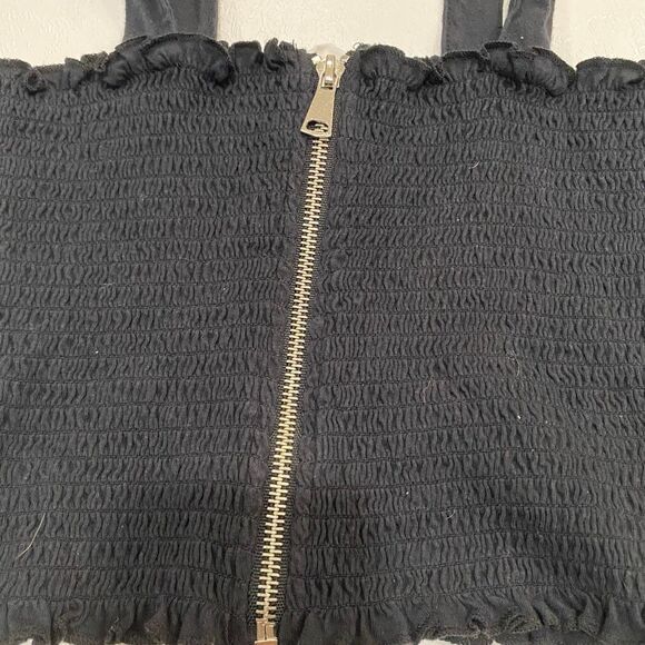 ME to WE Black Smocked Crop Tank Top Women’s Size Small - Picture 6 of 6